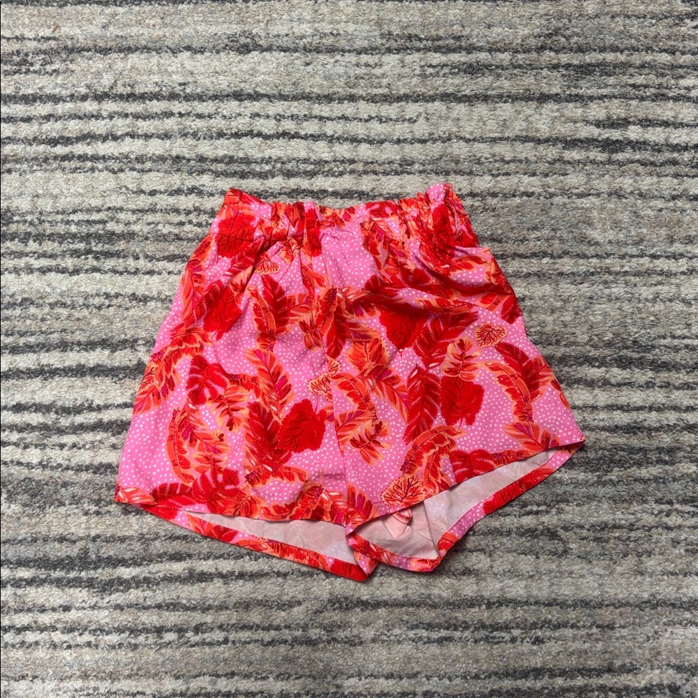 SHEIN Red and Pink Patterned Shorts